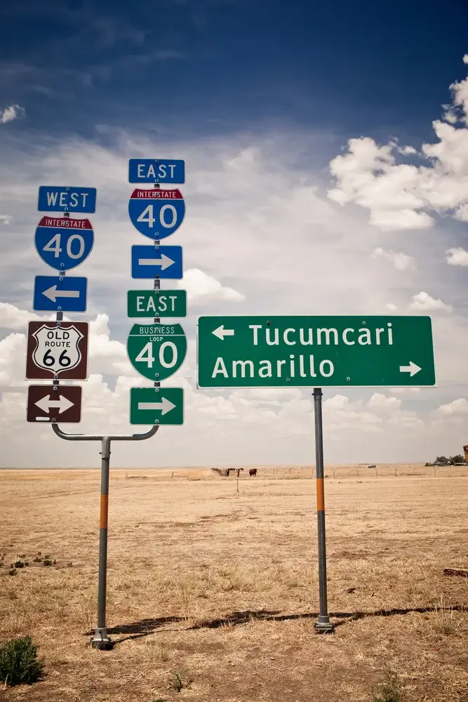 Amarillo, Texas, USA - Route 66 intersection signs