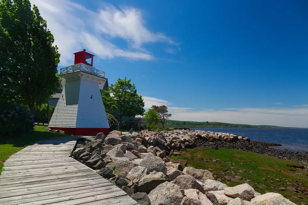 Annapolis Royal, Nova Scotia, Canada - Lighthouse overlooking the shoreline