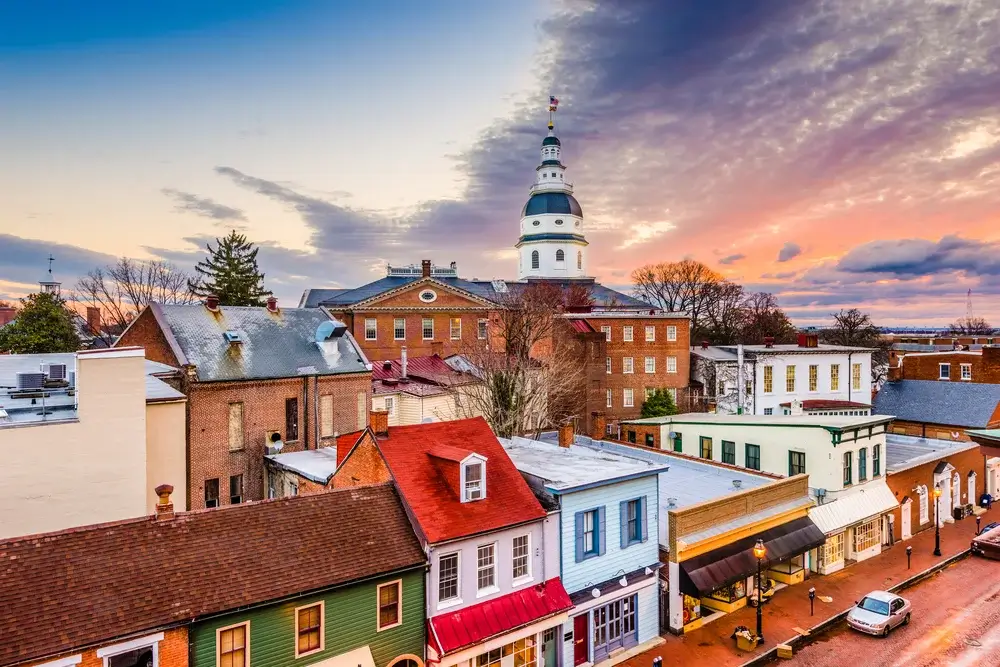 Annapolis, MD - Town Center at sunset