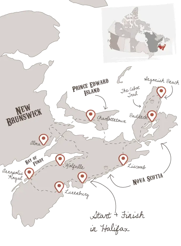 Atlantic Canada route with The American Road Trip company