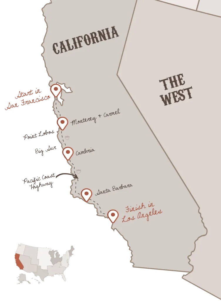 Classic Highway 1 route with The American Road Trip Company