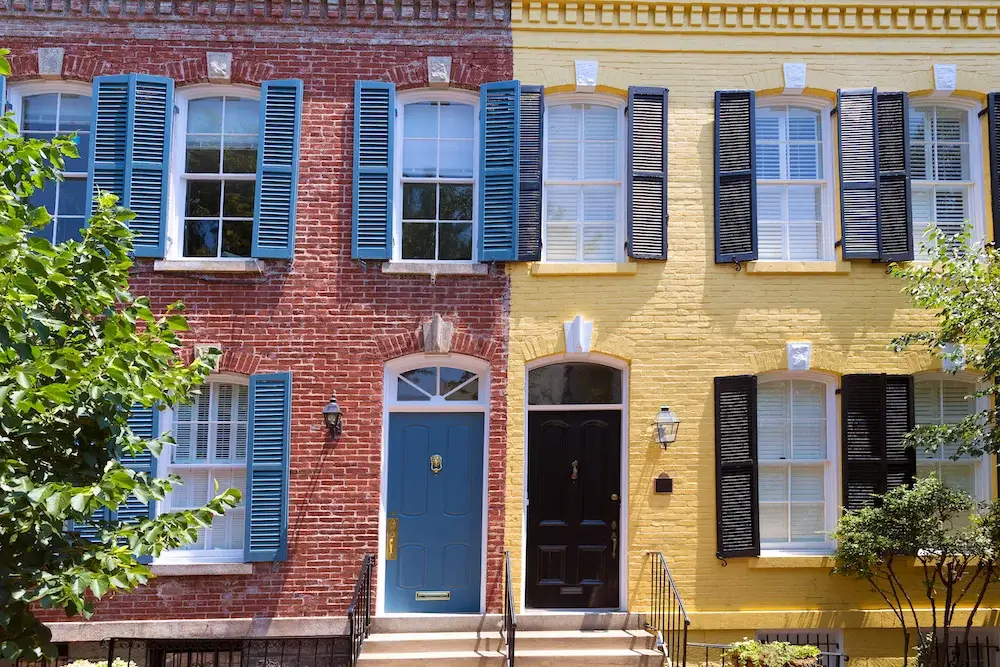 Georgetown historical district townhouses acades Washington DC