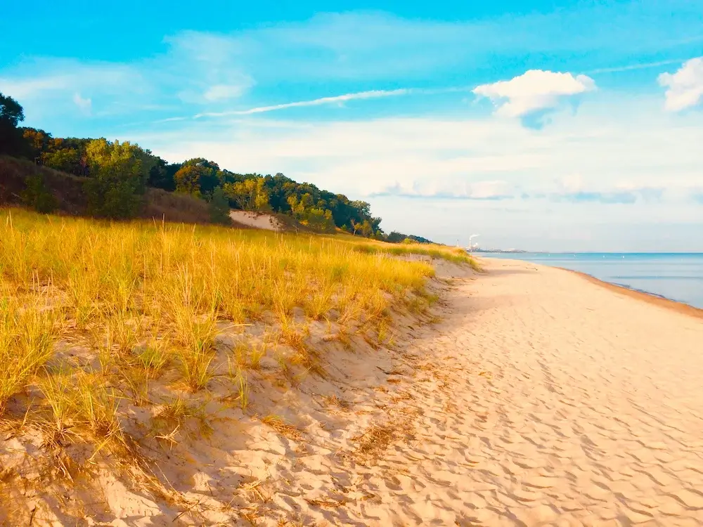 Golden Beachfront, Indiana Dunes, Lake Michigan