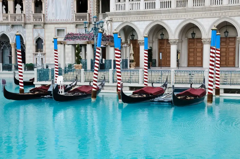 Gondolas at Venetian Hotel in Las Vegas, Nevada, USA