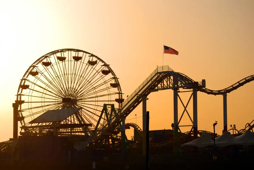 Santa Monica pier in Los Angeles, California, USA