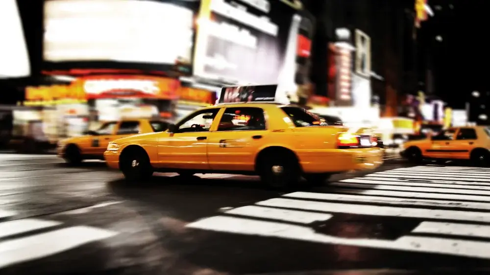 Taxi cab in Manhattan, New York, USA