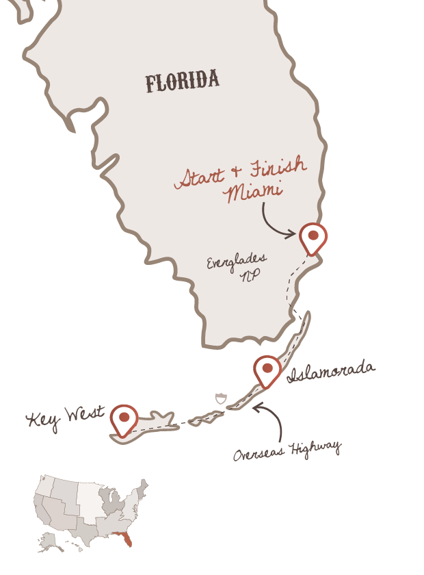 Miami & The Florida Keys route with The American Road Trip Company
