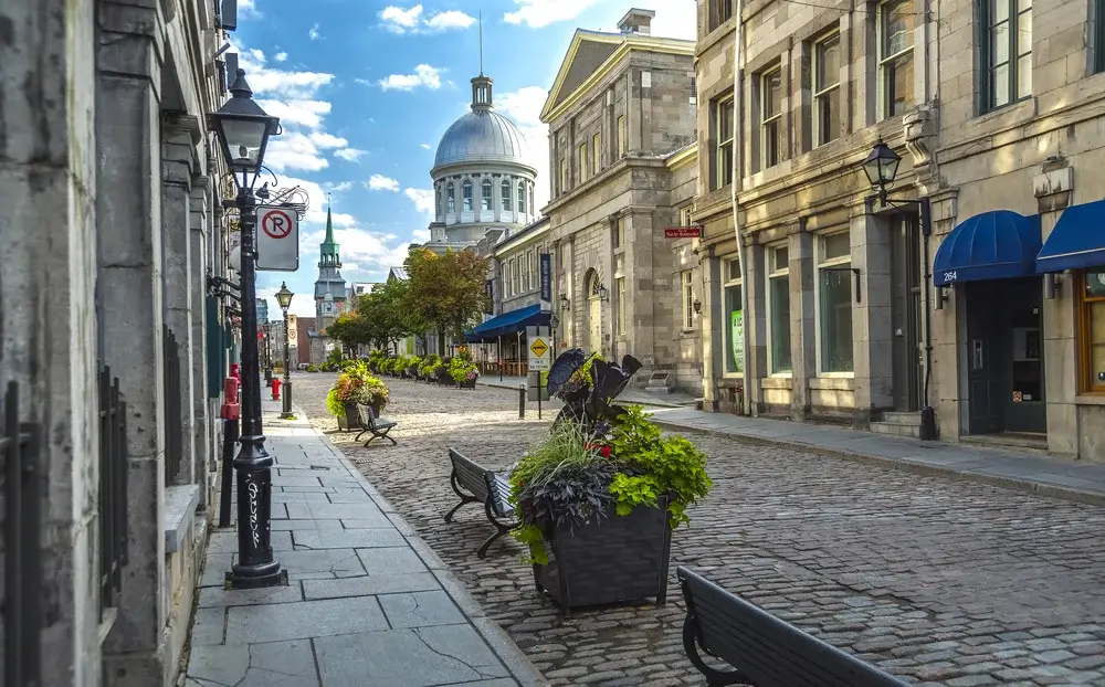 Montreal - old Montreal early morning summer cobbled streets