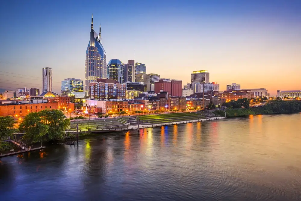 Skyline of Nashville, Tennessee, Deep South USA