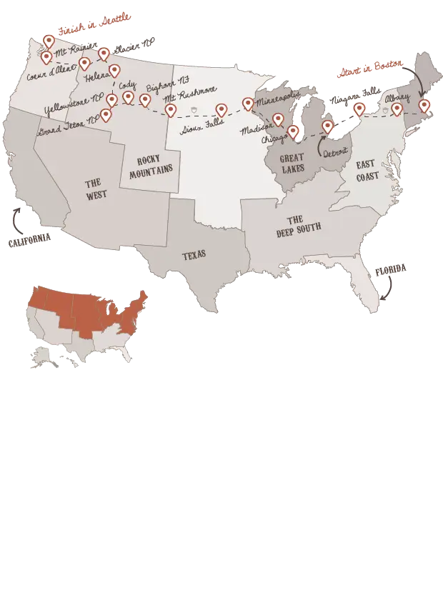 Northern Crossover route with The American Road Trip Company