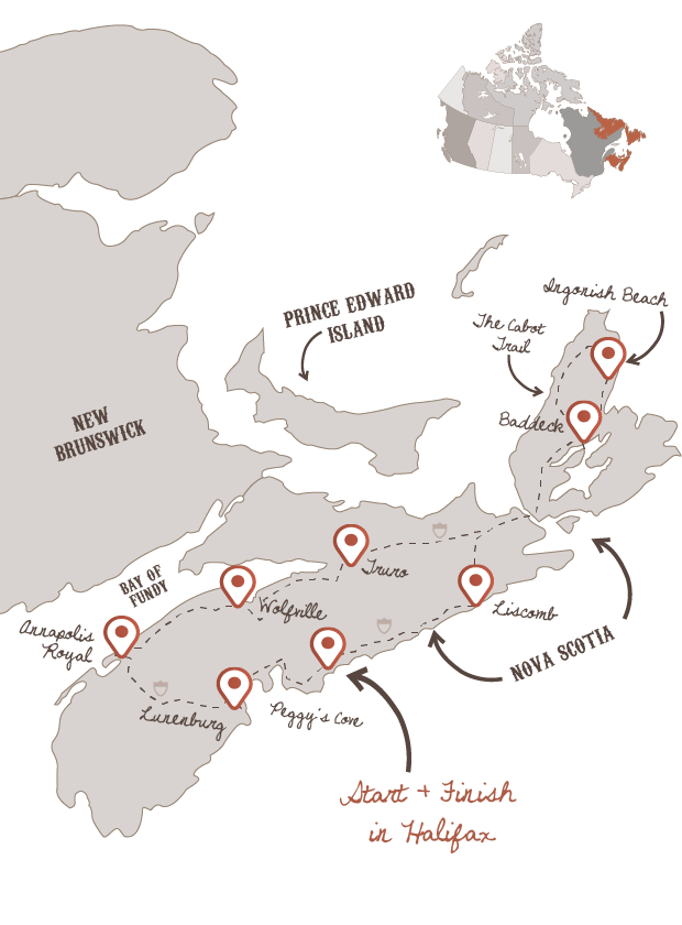 Nova Scotia Loop route with The American Road Trip Company