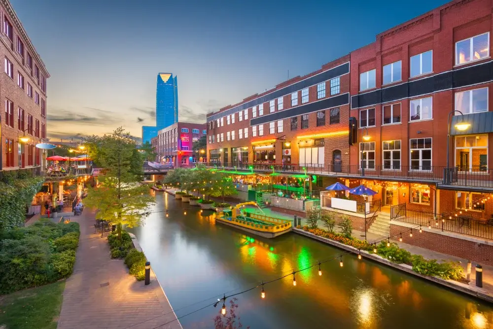 Oklahoma City - Bricktown at night