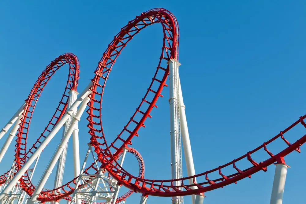 Orlando, Discover Florida, USA - Loops of a Roller Coaster