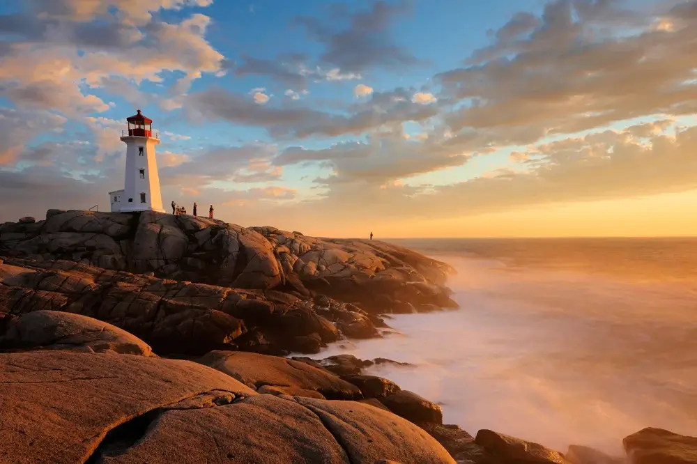 Peggy's Cove, Nova Scotia - Light House at Peggy Cove at Sunset