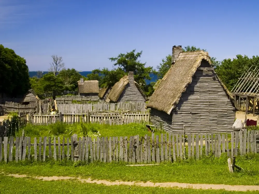 Plymouth, Massachusetts, USA - Plymouth Plantation. Historic Cities in New England.