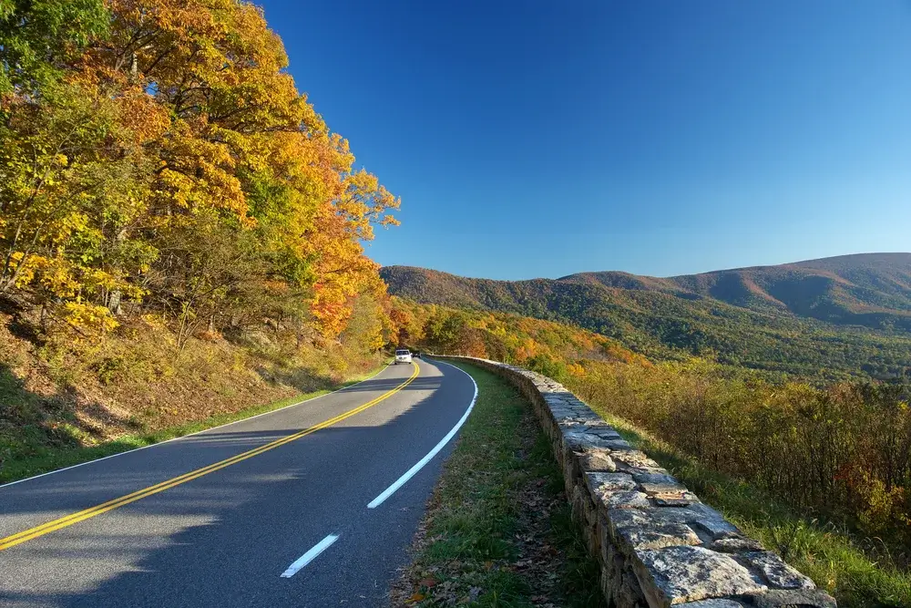 Skyline Drive, Shenandoah National Park in the autumn