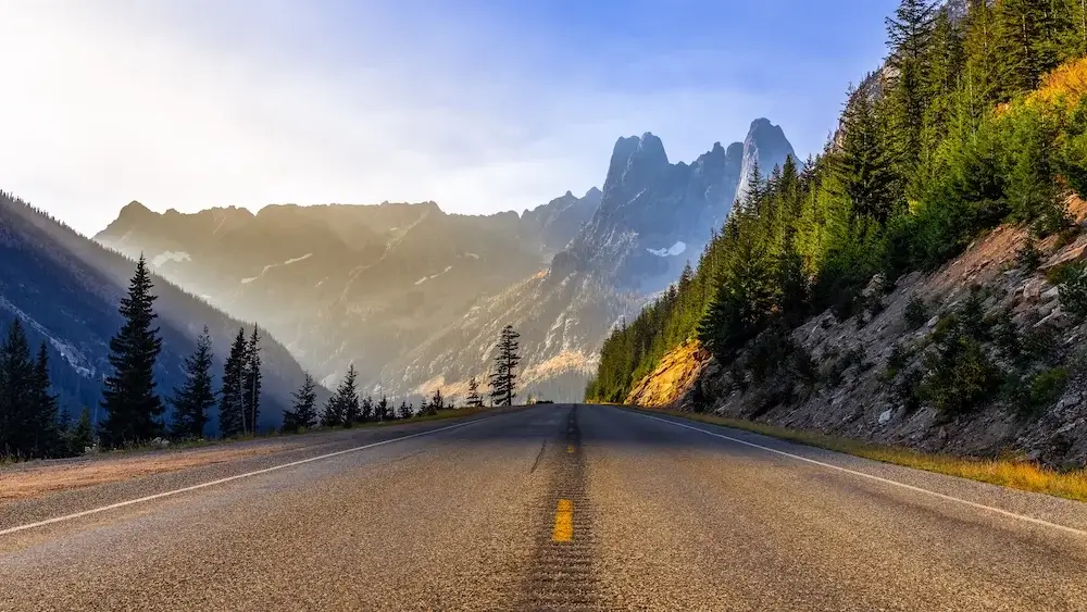 State Route 20 at Martha Creek near the Washington Pass Observation Site in Okanogan County, Washington