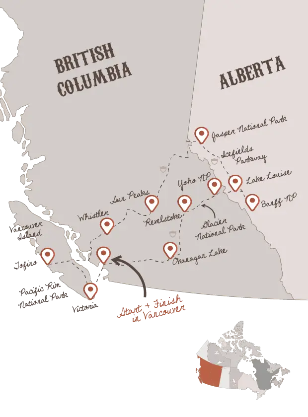 Ultimate BC & Alberta route with The American Road Trip Company