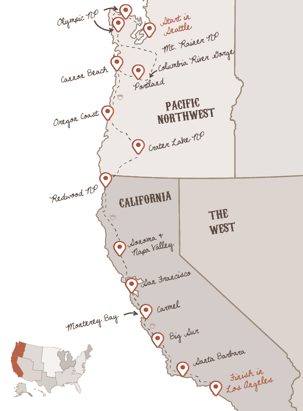 Ultimate West Coast route with The American Road Trip Company