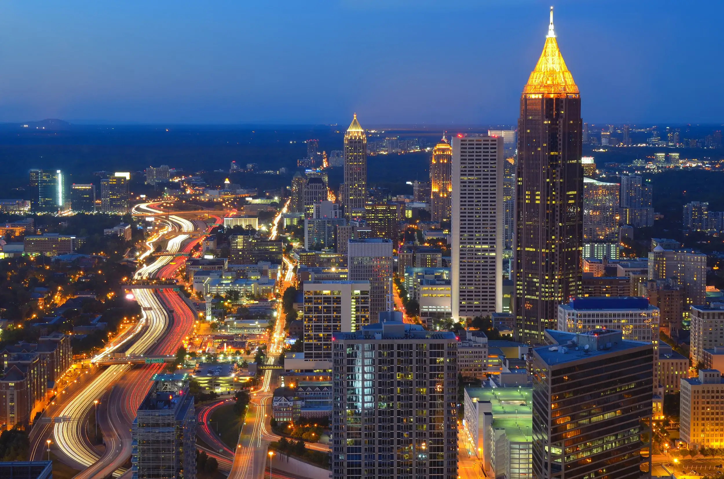 Aerial view of the skyline of downtown Atlanta, Georgia