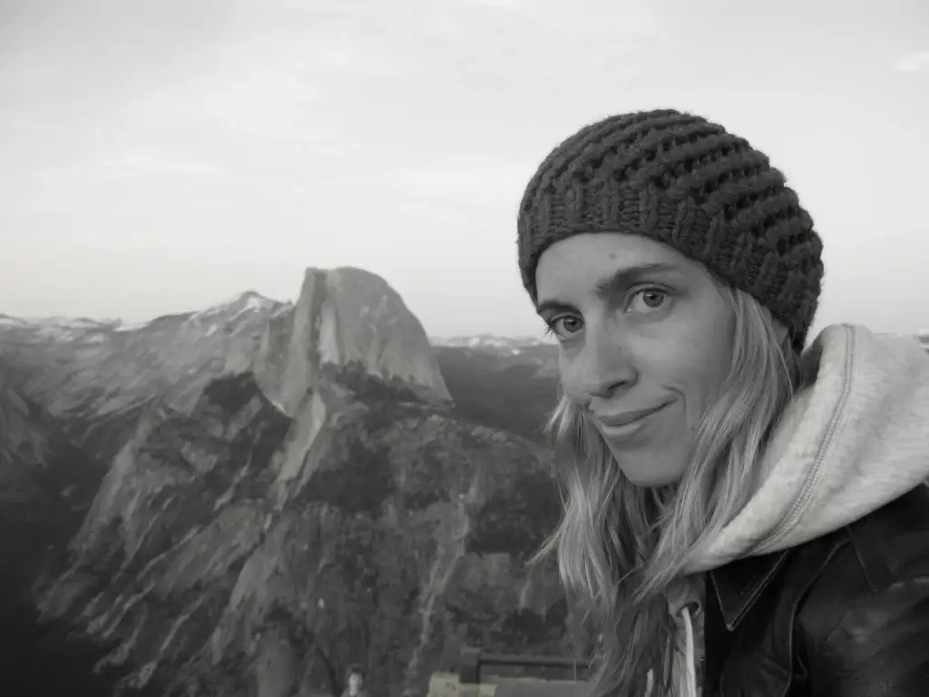 Corinne at Glacier Point in Yosemite National Park