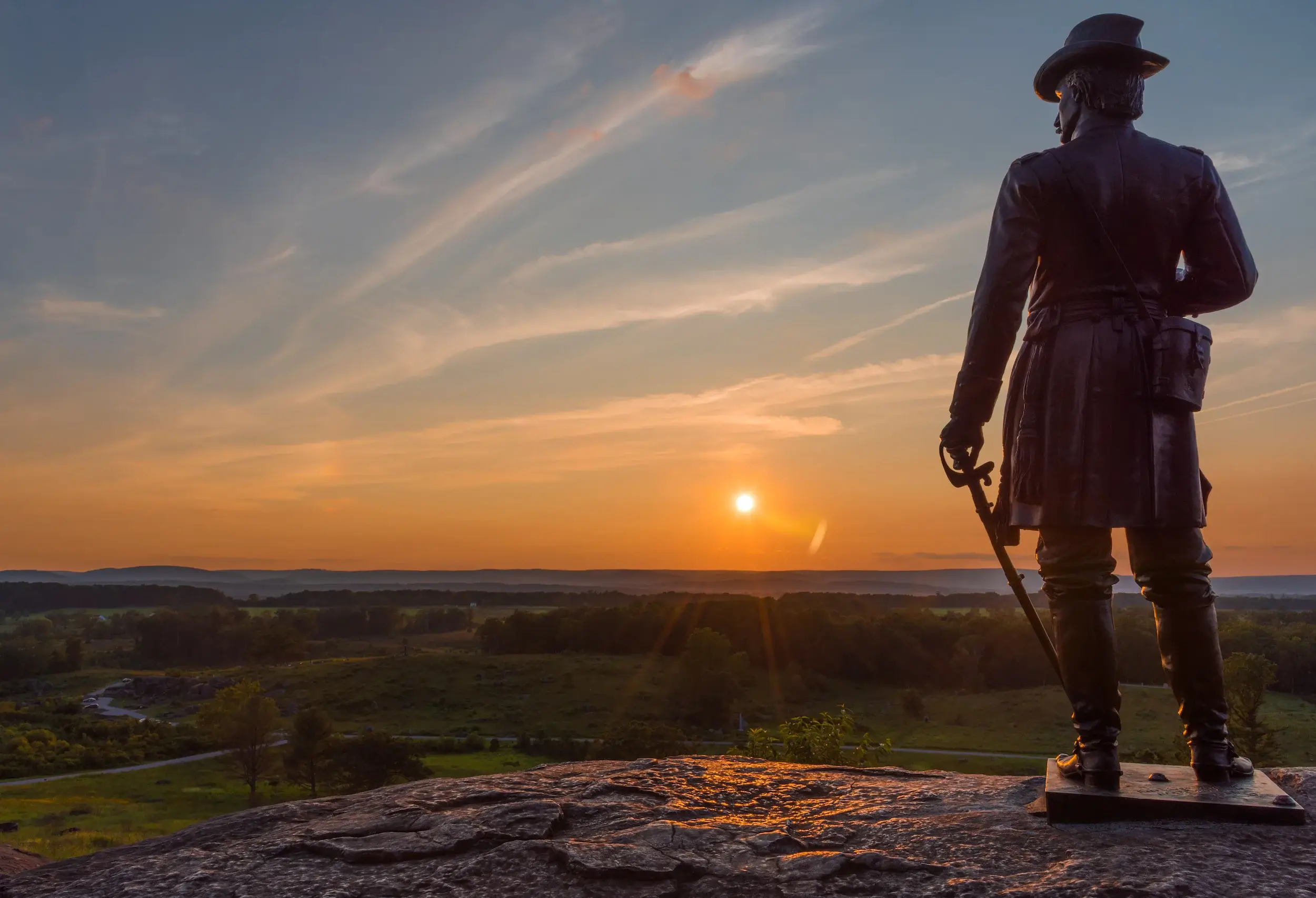 General Gouverneur Warren overlooking Gettysburg, Pennsylvania