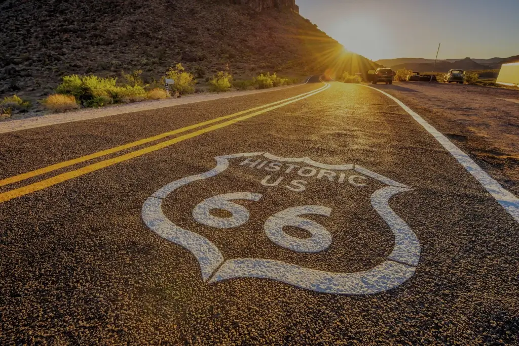 Route 66 holidays, Road Trip. Drive Route 66 darker tint