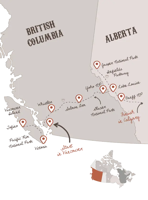 The Classic BC & Alberta route with 'The American Road Trip Company'